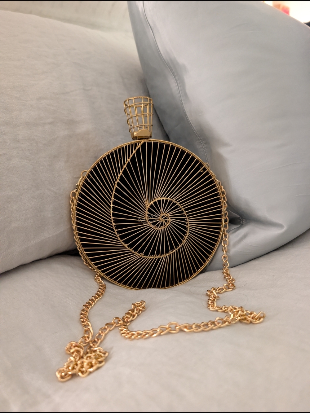 NEW RAMLA Tourbillon Handmade Brass Clutch 14K Gold Plated Minaudiere Bag $455